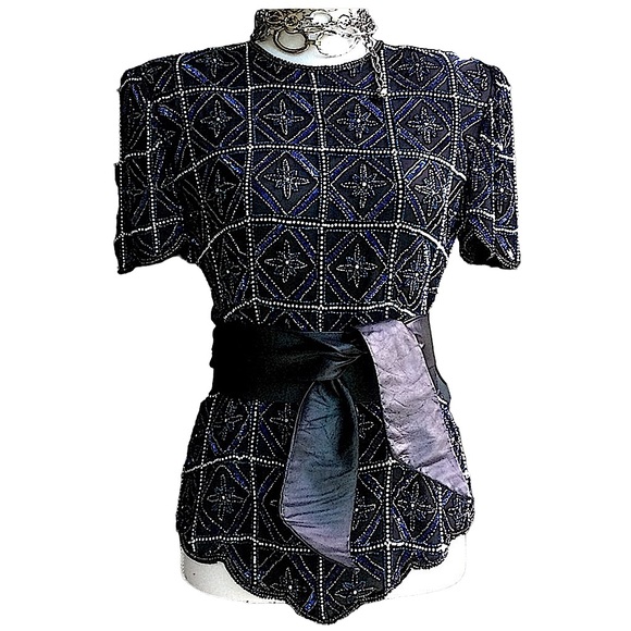 Vintage Stenay Silk Beaded Top. B4 - Picture 16 of 16